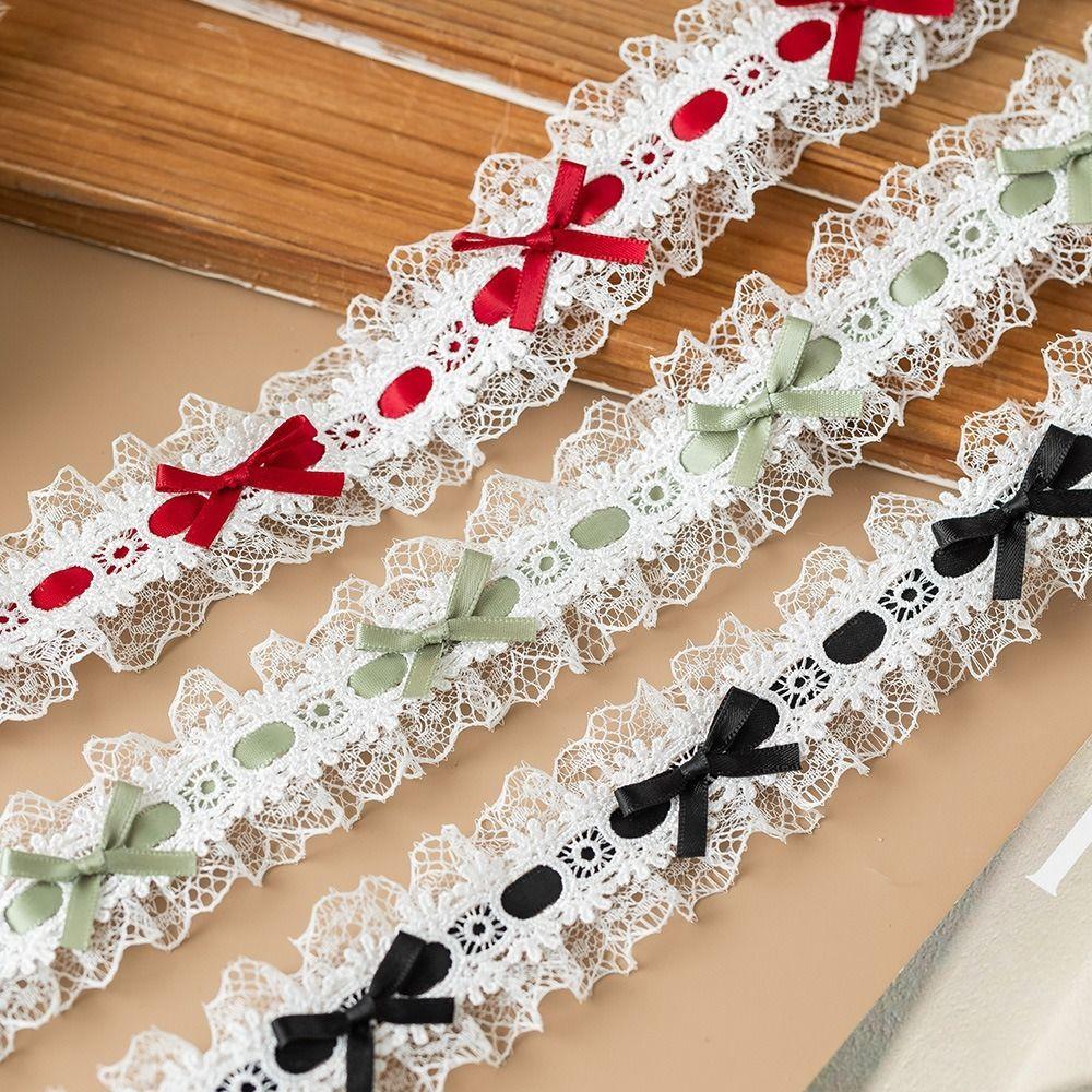 Bows & Pleated Lace Trim Ribbons Handmade Fabric Sewing Supplies New Hair Accessories  Baby Shower