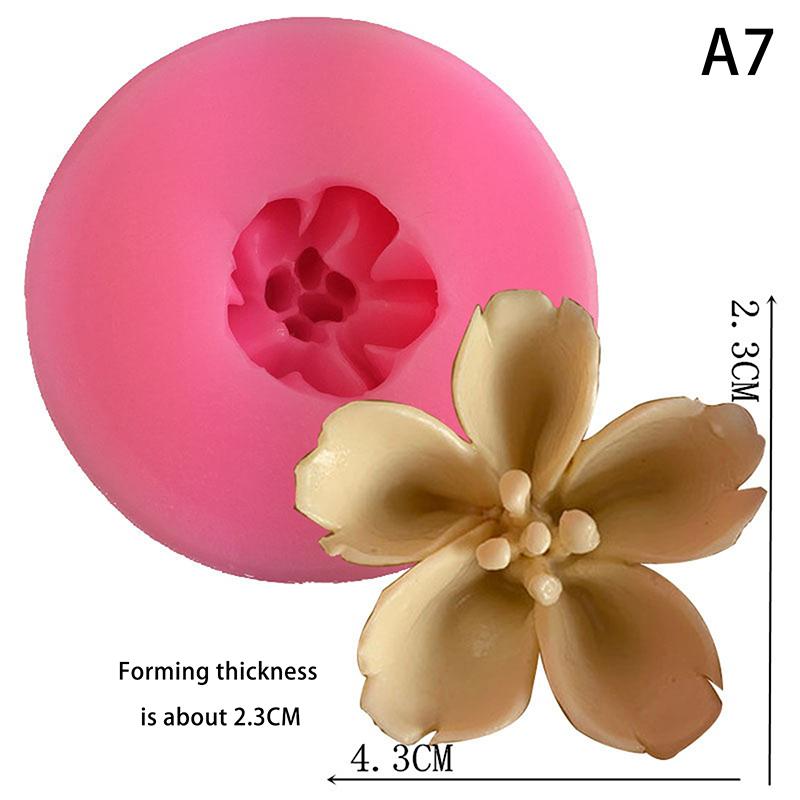 3D Flower Silicone Mold Cake Fondant Candle Clay Cupcake Jelly Candy Chocolate Decoration Durable Baking Mould
