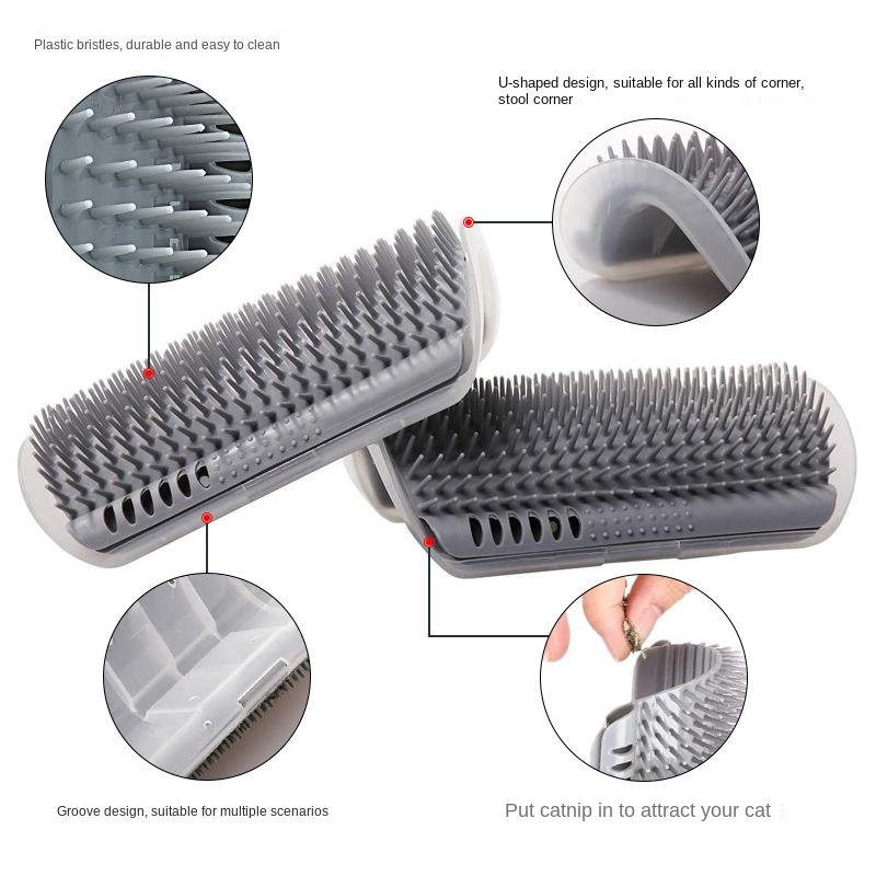 Cat Brush Corner Comb Massage Self Groomer Hair Remover Catnip The Face With A Tickling Brush Pet Grooming Cat Accessories