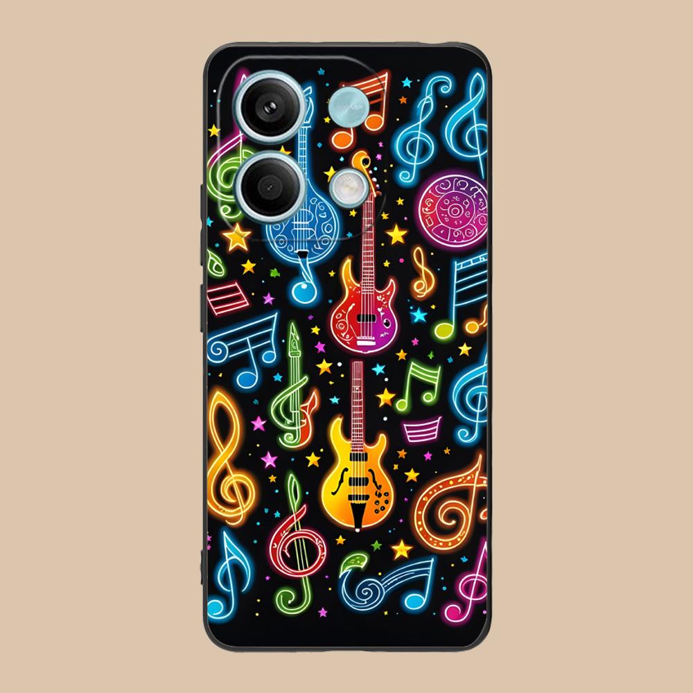 Musical Note Staff Mobile Phone Case for POCO M7 M6 M5 M4 M3 X7 X6 X5 X4 X3 Pro GT 5G Colorful Printing Cover Luxury Cellphones