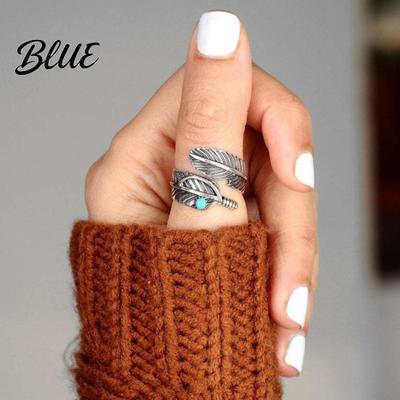 Viel Glück Türkiser Ring Westliche Ringe für Damen Verstellbar Grün