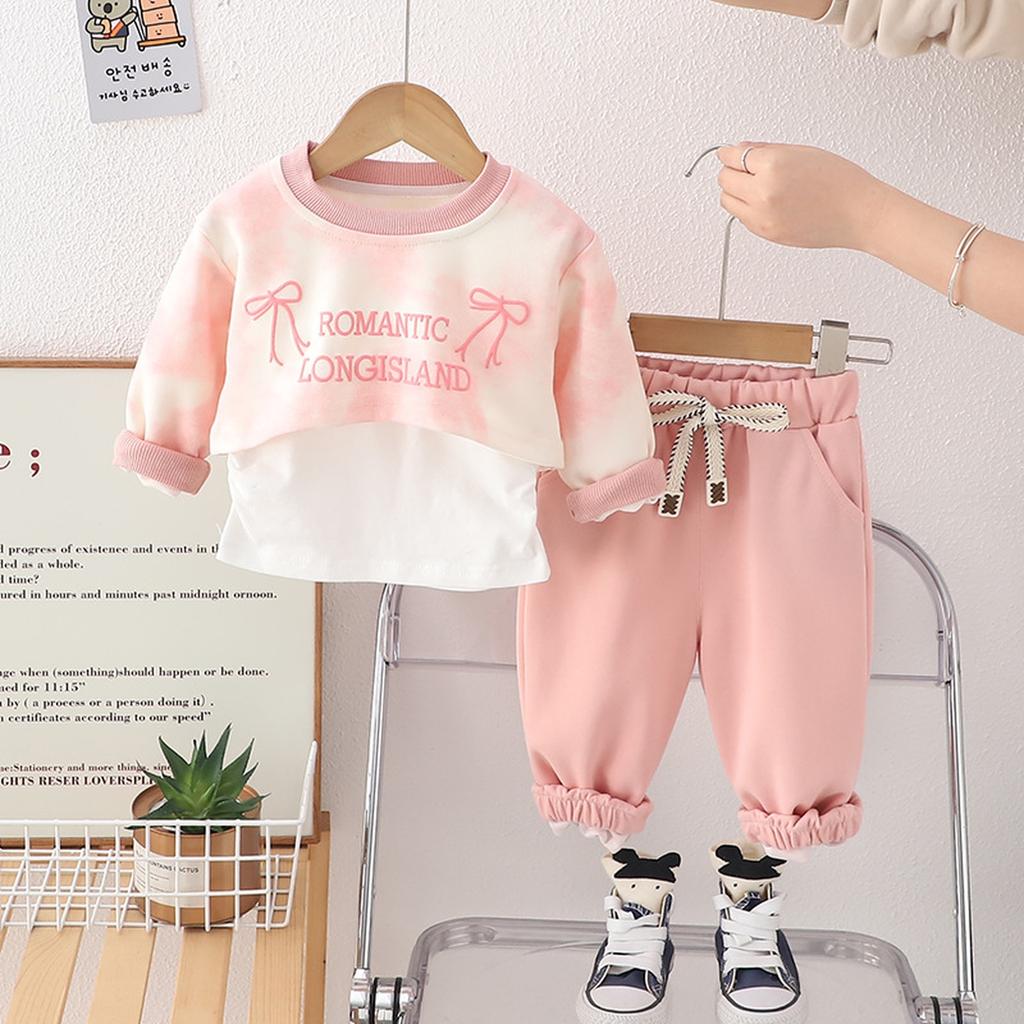 Dětská ležérní souprava s dlouhým rukávem, pohodlné každodenní oblečení