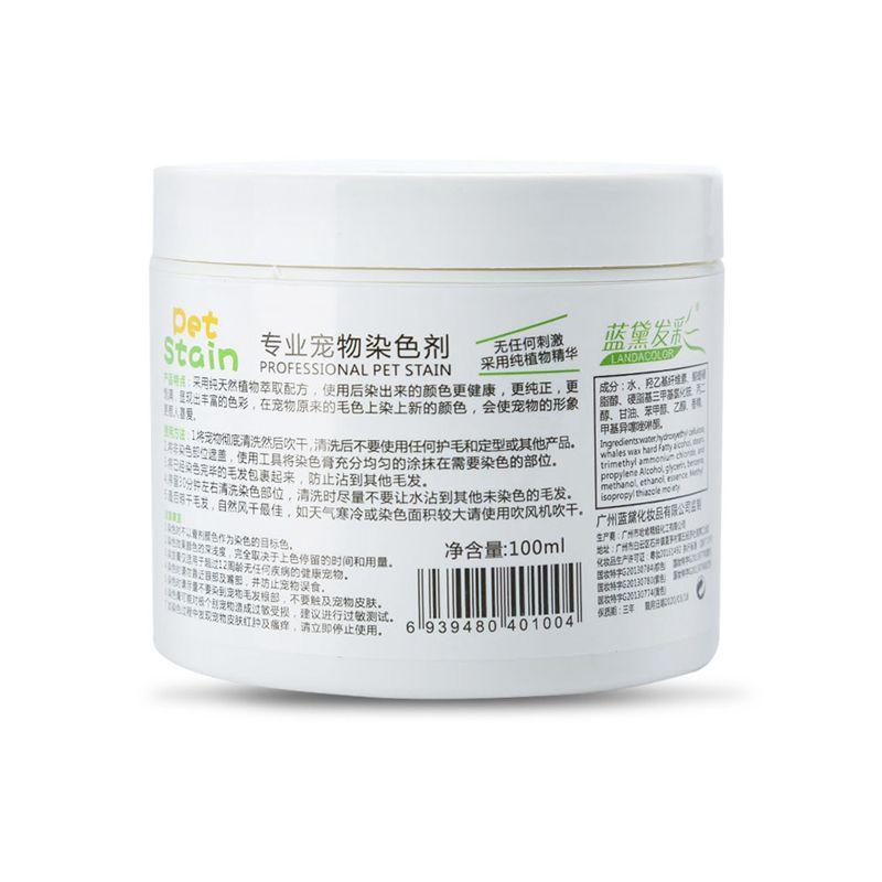 100g Semi-permanente Haarfärbcreme für Hunde, hochpigmentiert, bunte Hundefell-Aufhellung, Farbstoff-Pigment-Zubehör für Zuhause
