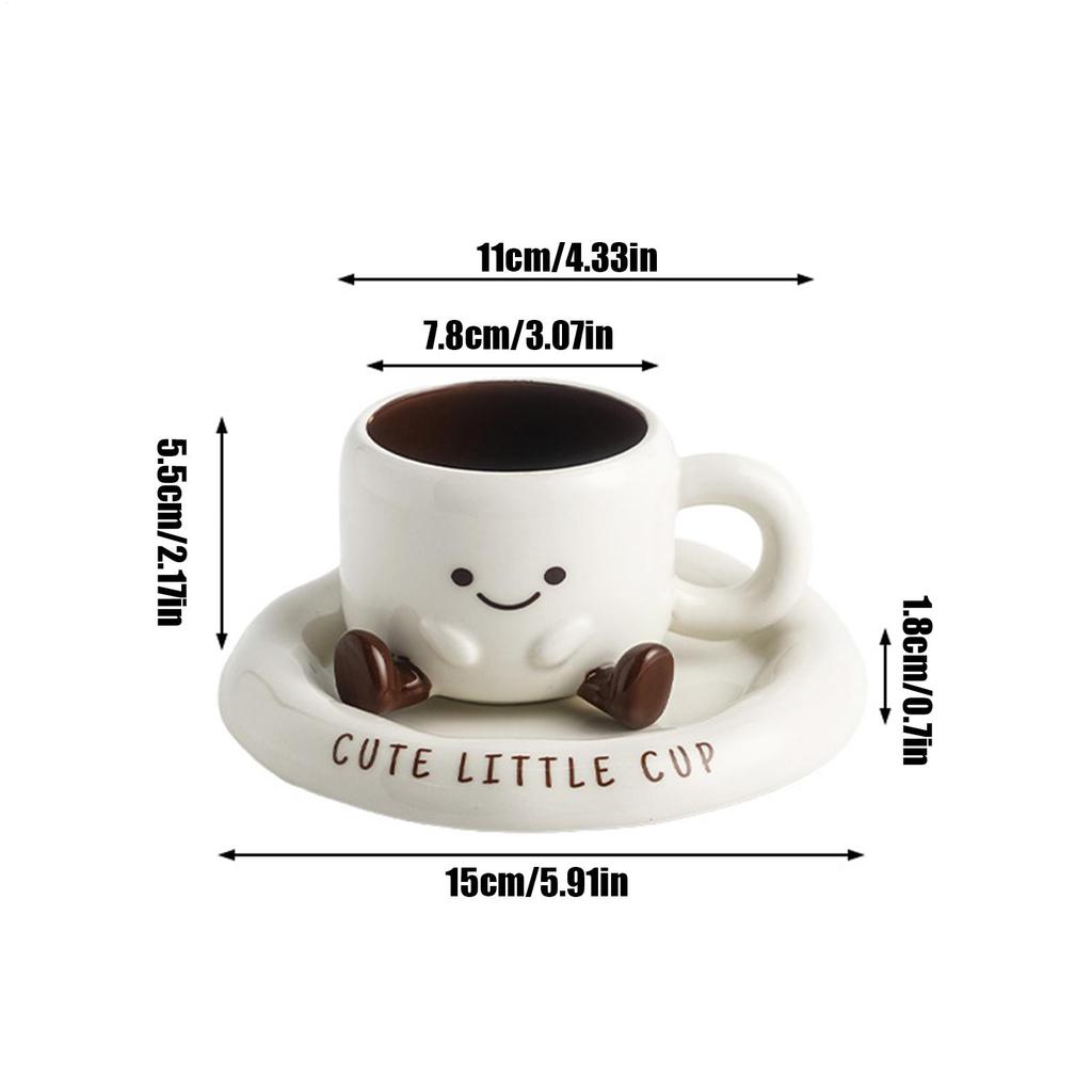 250ml 3D Fuß Keramiktasse mit Untertasse Cartoon Fuß Kaffeetasse Hitzebeständiger Trinkbecher für Tee Milch Kalte Heiße Getränke