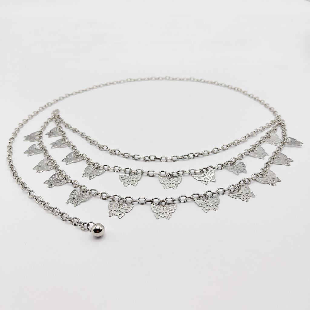 Hip Hop Punk Metal Butterfly Pendant Body Chain Temperament Fashion Versatile Multi-layer Waist Chain Women