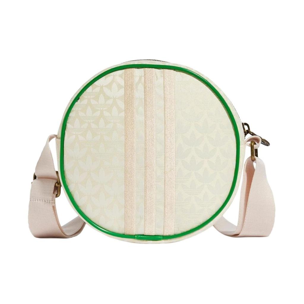 Adidas Originals Trefoil Logo Jacquard Recycled Material Round Shoulder Crossbody Bag Women Bags Off-White Purple Green IS3008