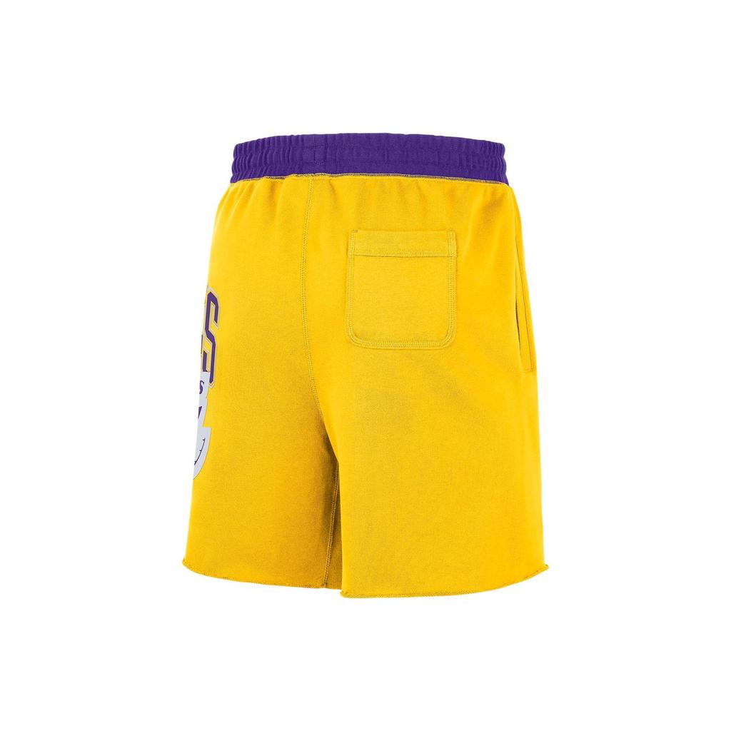 Nike Lakers Colorblock Logo Breathable Knit Sports Shorts Men Bottoms Yellow DB1954-728