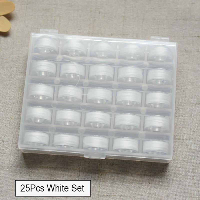 25/36 Colors Set Bobbin Thread Polyester Thread Spools Sewing Machine Bobbins With Storage Box For Embroidery Sewing Accessories