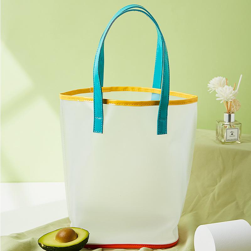 

Мультяшная милая сумка-тоут с принтом, полупрозрачная ПВХ сумка-желе, портативная, большой вместимости, пляжная сумка, сумка для плавания 32*16*28CM