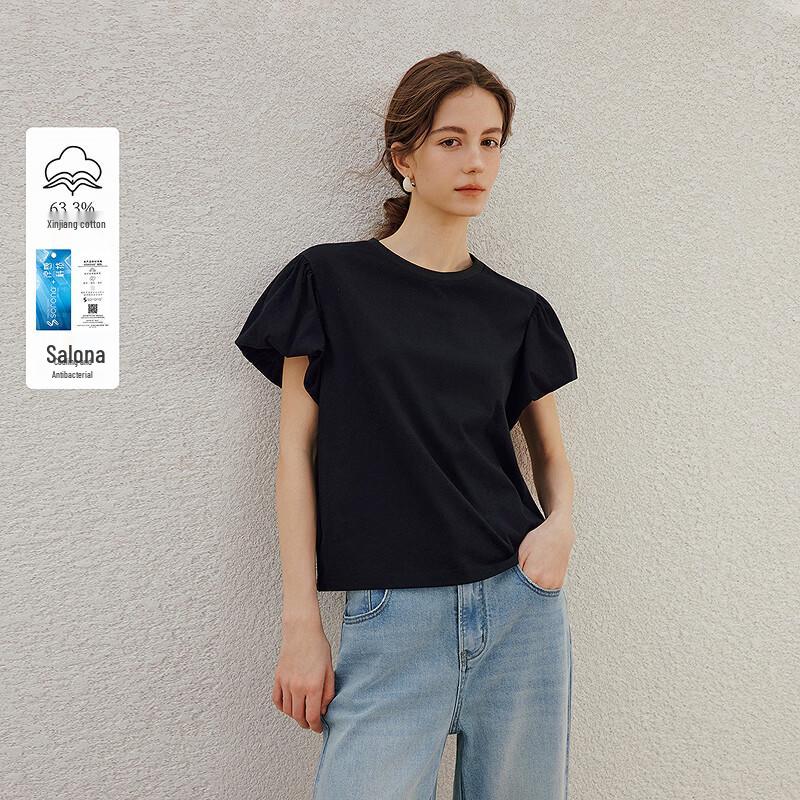 INMAN Cooling Sorona French Petal Sleeve Round Neck T-shirt S