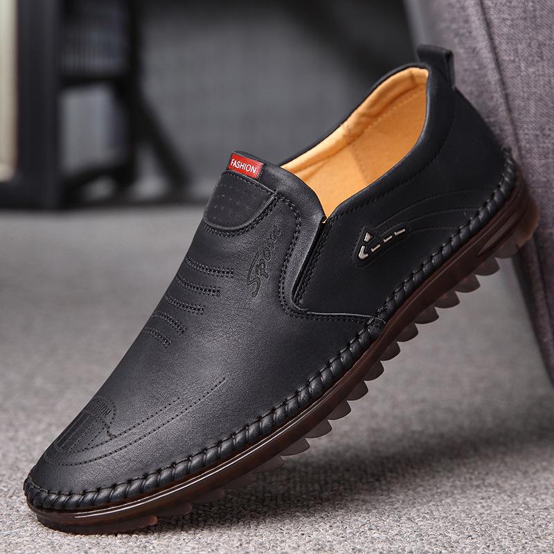 

Men s Hand-Sewn Casual Leather Shoes - Soft Sole, Spring/Autumn 2022 Collection 43 чорний