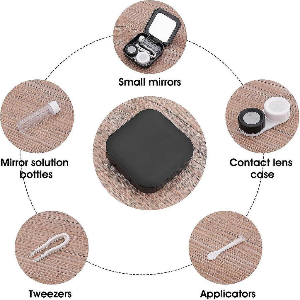 Contact Lens Cases with Mirror - Contact Lens Holder Mini Box Container, Portable Contact