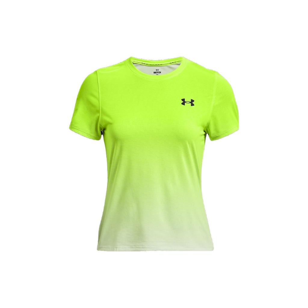 Under Armour UA Rush Gradient Crew Neck T-Shirt Women Tops Surge-Green 1378405-369