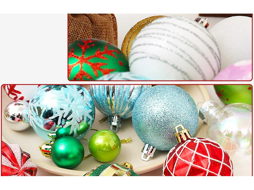 6CM Electroplated Irregular Painted Christmas Ball Ornaments Gift Box Set - Tree Hanging Decorations