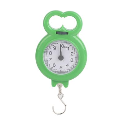 10kg Pointer Hook Hanging Scales Portable Mini Spring Scale for Fishing Shopping WeighingGreen