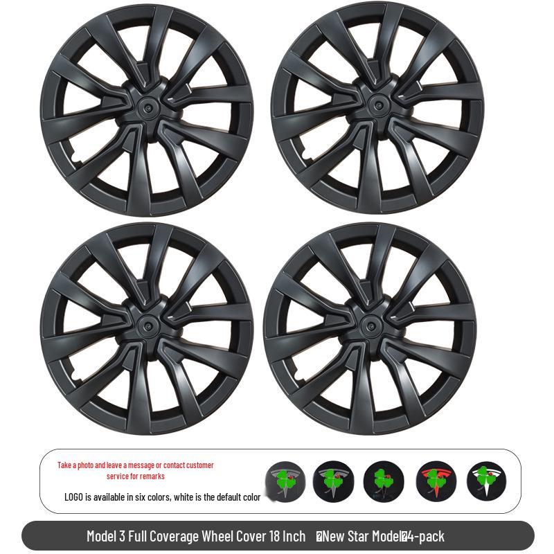 Tesla Model 3 Wheel Hub Caps & Rim Protectors for 17-25 Versions, 18-inch