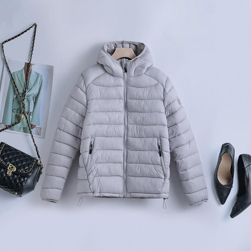 Winter new women's fashion hooded ribs down cotton clothes design sense light cotton coat