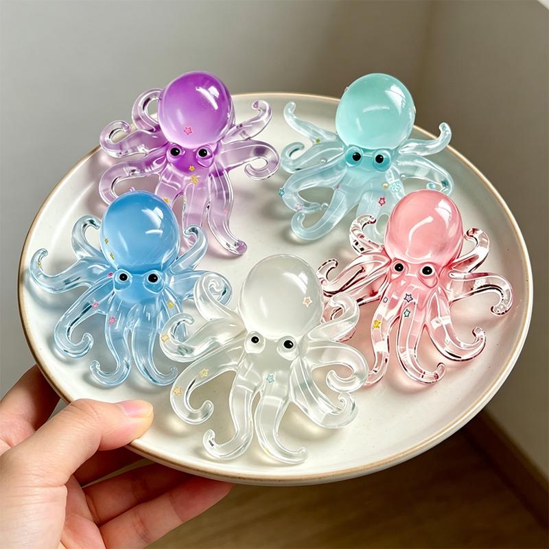Octopus Translucent Colorful Jelly Squishy Squeeze Toy Safe Knead Stretch Adhd Focus Toy Release The Mood For Adults Gift