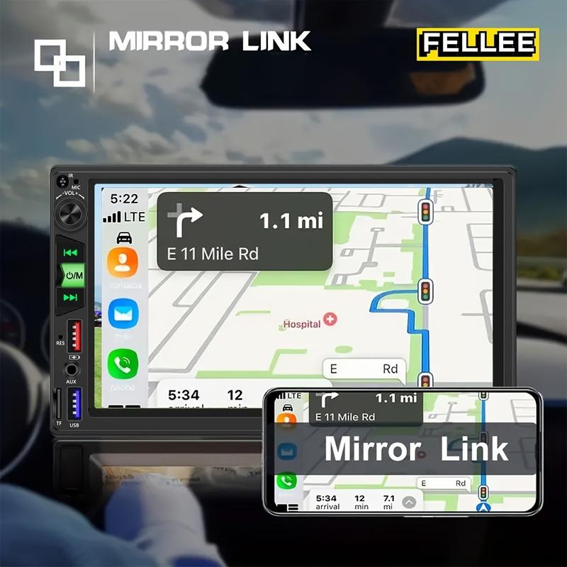 17.78cm Car Stereo MP5 Radio Player with 2DIN Panel, FM/USB/AUX/Mirror Link, Navigation Headunit, 2D/3D/4D/5D Sound, 2D/3D/