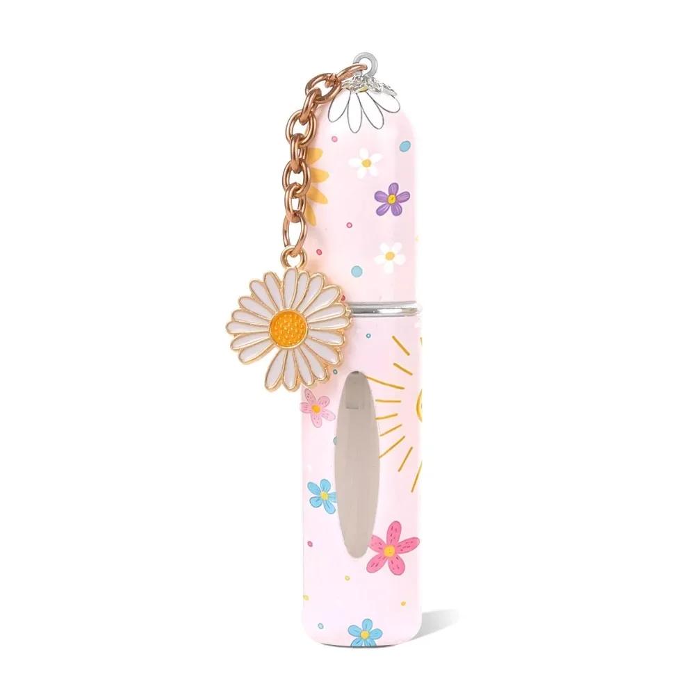 

New 5ml Refillable Spray Bottle Mini with pendant Refillable Perfume Bottle Flower Pattern Empty Cosmetic Containers