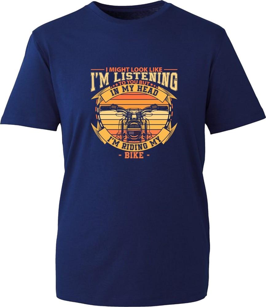 Im Listening To You Tshirt In My Head Im Riding My Bike Biker Unisex Tee Top S