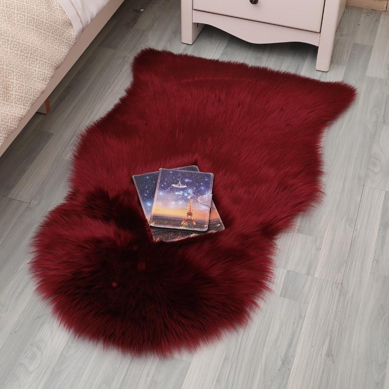 European Style Modern Minimalist Faux Wool Long Pile Rug for Living Room and Bedroom
