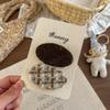 Japan and South Korea Xiaoxiang Style Pattern Oval Bb Clip Temperament Hairpin High-end Girl Broken Hair Headdress Bangs Hair Accessories Hairpin