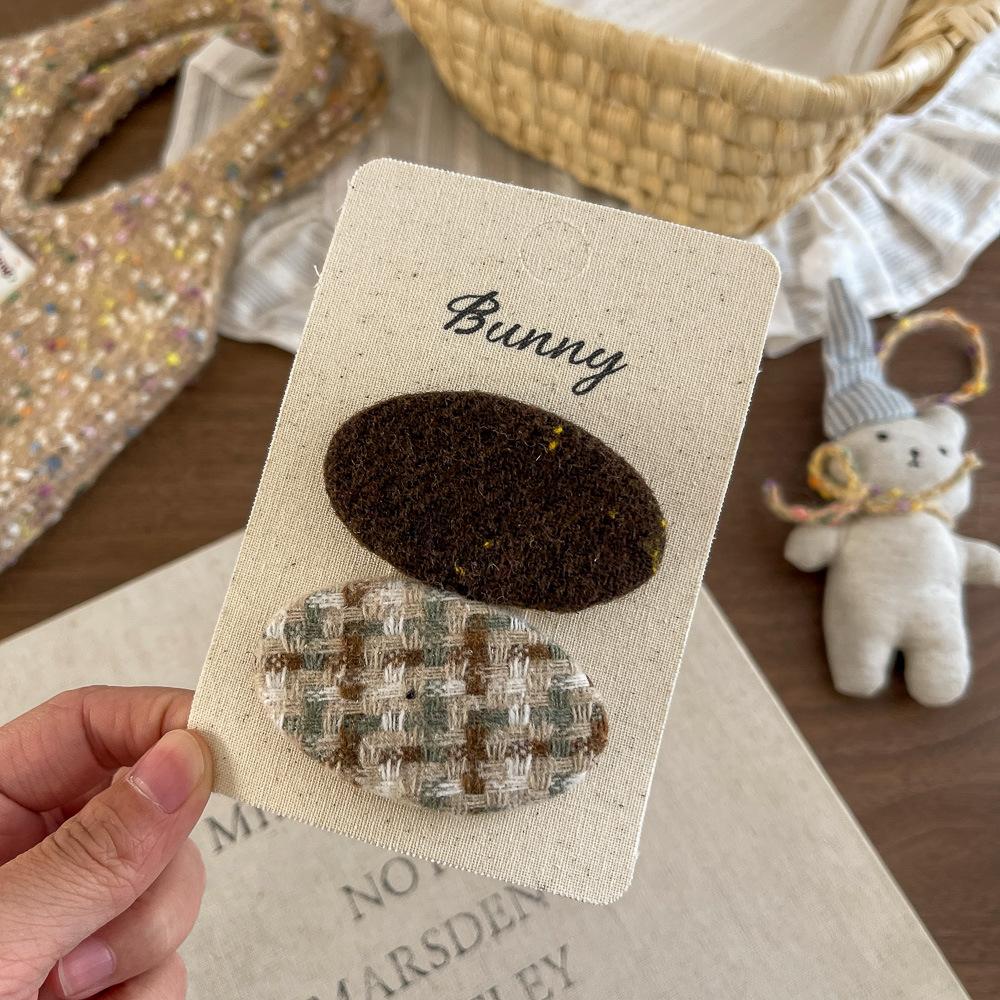 Japan and South Korea Xiaoxiang Style Pattern Oval Bb Clip Temperament Hairpin High-end Girl Broken Hair Headdress Bangs Hair Accessories Hairpin