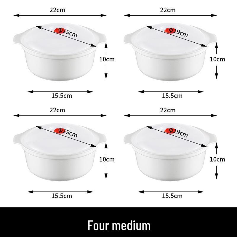Round High-Temperature Resistant Microwave Lunch Bowl with Lid