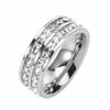 Gypsophila Stainless Steel Couple Ring Zircon Double Ring Set for Men Women Anniversary Gift