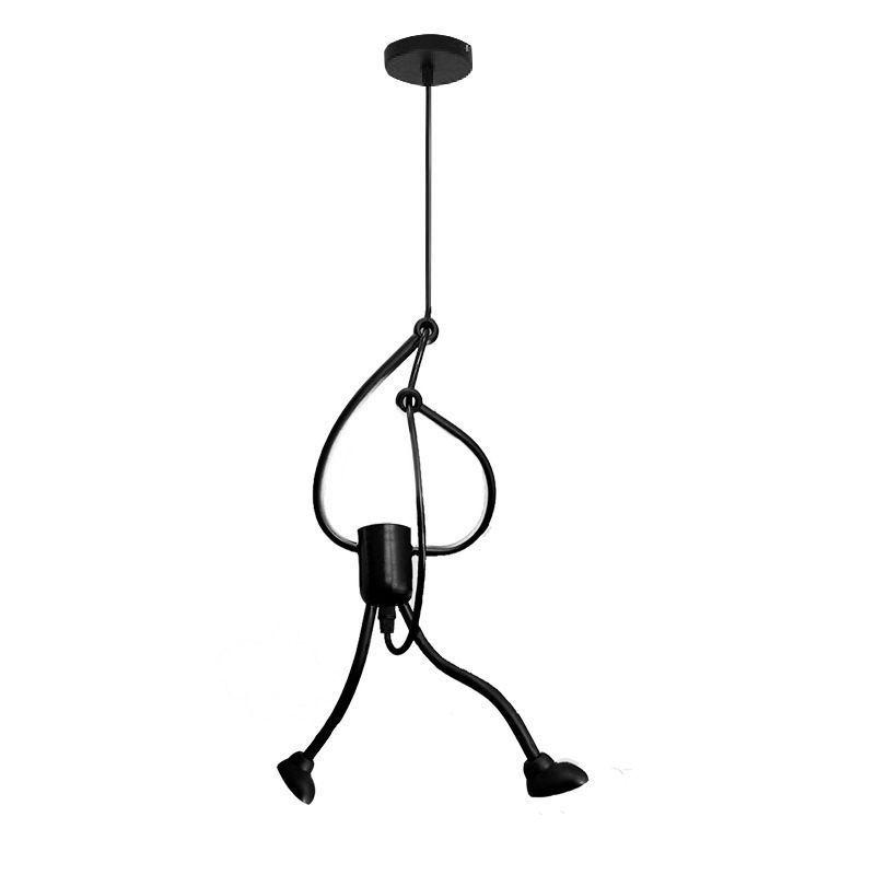 Steel Villain Chandelier LED Pendant Light Home Living Room Children Bedroom Decoration Black E27 Pendant Light