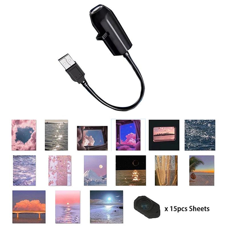 Landscape Projection Lamp Sun Beach Galaxy Aurora Landscape Sunset Projector Novelty Atmosphere Light Party Photo Props Onesize