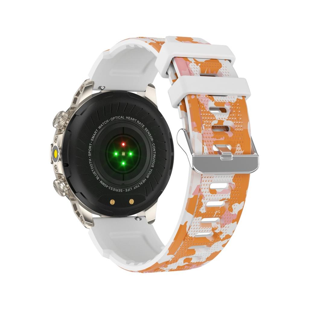 Rainbuvvy KC86 Outdoor-Sportuhr 1,43-Zoll-Bildschirm Bluetooth-Anruf Herzfrequenz Kalorien Höhe Druck Kompass Taschenlampe Bluetooth Smart Watch