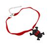 Women's Red-Eyed Diamond Skull Pendant Necklace for Halloween Pranks