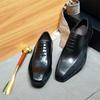Luxury Men's Genuine Leather Oxford Dress Shoes Handmade Suede Wingtip Lace-Up Formal Shoes for Wedding Party Office
