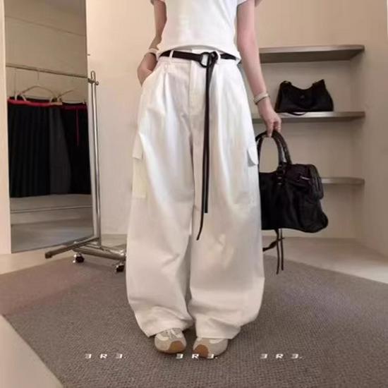

6208 Semi-Elastic Waist Casual Pants L білий