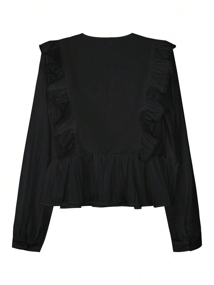 Spring/Summer 2026 Women's Elegant Puff Sleeve Ruffle Blouse