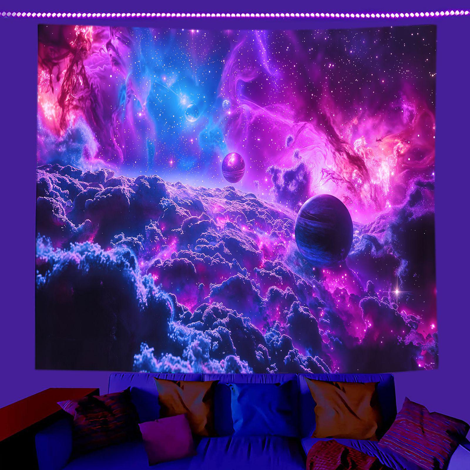 

Флуоресцентный гобелен с изображением черепа «Двенадцать созвездий» для настенного украшения спальни 180x230 cm