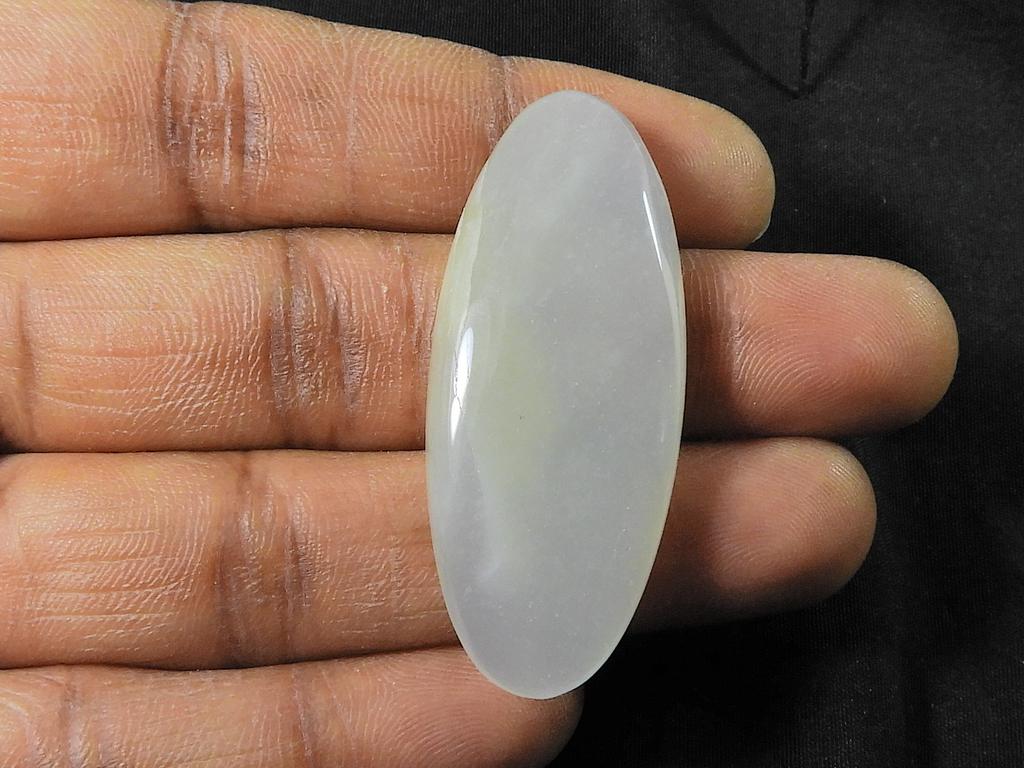 44Cts. Natural Peru Blue Opal Oval Crystal Cabochon Loose Gemstone 24X49MM SK-2484