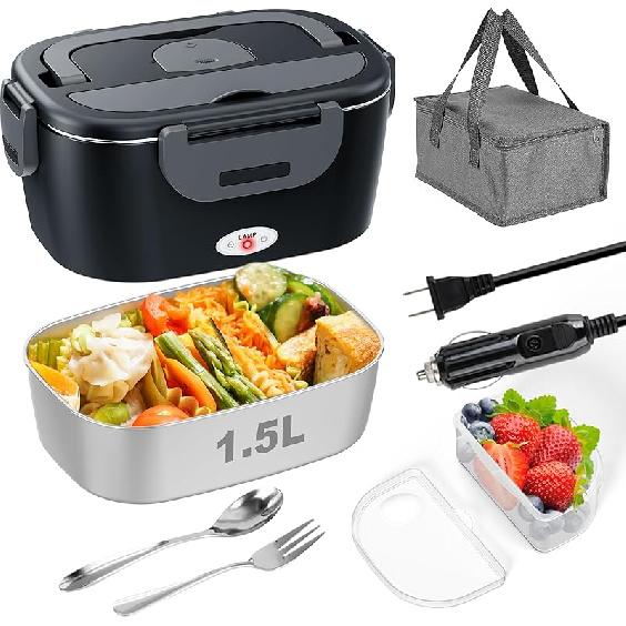 Electric Lunch Box for Adults 90W Portable Food Warmer with 2L Stainless Steel 1L Fruit Container 12V24V110V Heated Lunch Box for Car чёрный 6990₽