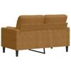 2 Seater Velvet Sofa with Decorative Cushions Brown 120 Cm
