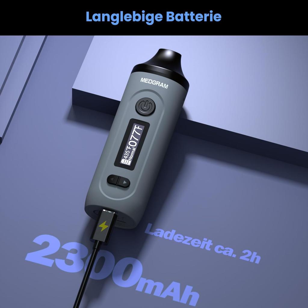 Premium Portable Evaporator Herbs, Fast Heating, Temperature Setting Steam Vaporizer, 20s Heating Time