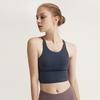 European & American Solid Color Cross-Back Sports Bra: Shockproof Yoga Vest for Women