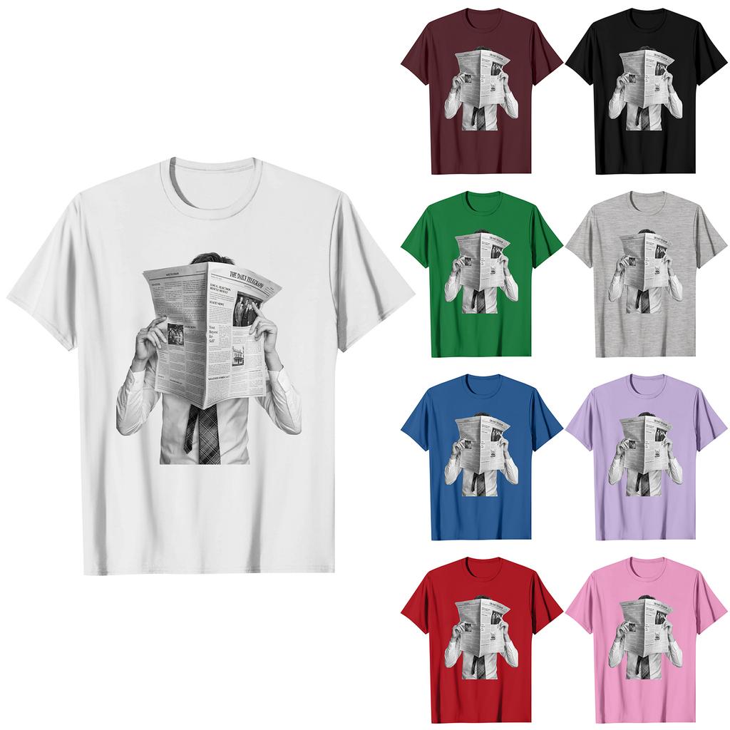 Casual Short Sleeve T Shirt with Graphic Print Front Crew Neck Relaxed Fit Comfortable Lightweight Fabric Suitable for Everyday Wear