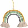 RAYHER Kit macramé Arc-en-ciel 25 x 20 cm - corde coton et laines multicolores, perle bois