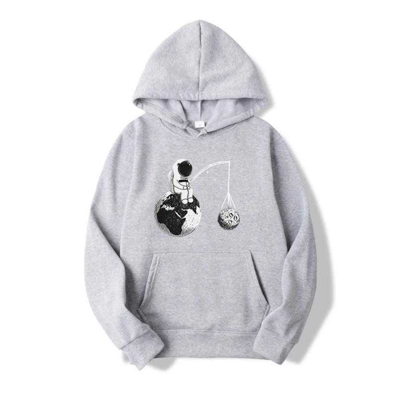 New Cartoon Astronaut Print Women Unisex Hoodies Casual Round Neck Tops Loose Harajuku Short Sleeves T Shirt