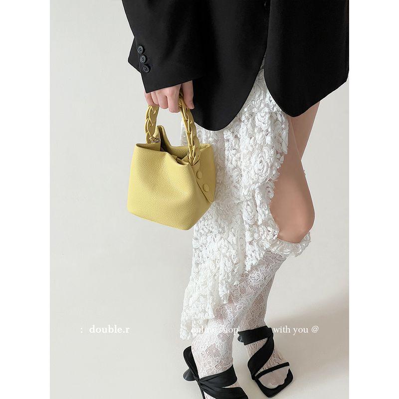 

Xiao Rui Pretty Bag Original Crush Soft Leather Satchel Orders Yellow Cheese-Small In Stock