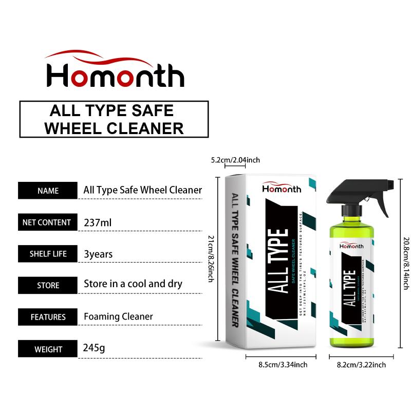 Car Wheel Cleaner Spray Intensive Brake Disc Dust Removal Rim Protection Solution for Rusty Wheels and Auto Detailing Enthusiasts