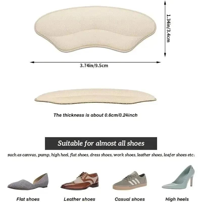 Heel Stickers for Anti-slip and Anti-friction Prevent Heel Slip and Rubbing for High Heels Adjustable Half-size Insoles
