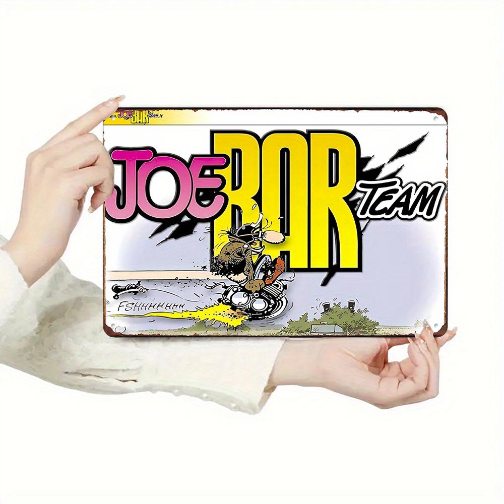 

Joe Bar Team Motorcycle Retro Metal Tin Sign Vintage Cartoon Biker Iron Painting Wall Art Rustic Decorative Plaque for Garage 20x30cm（7.8x11.8inch）
